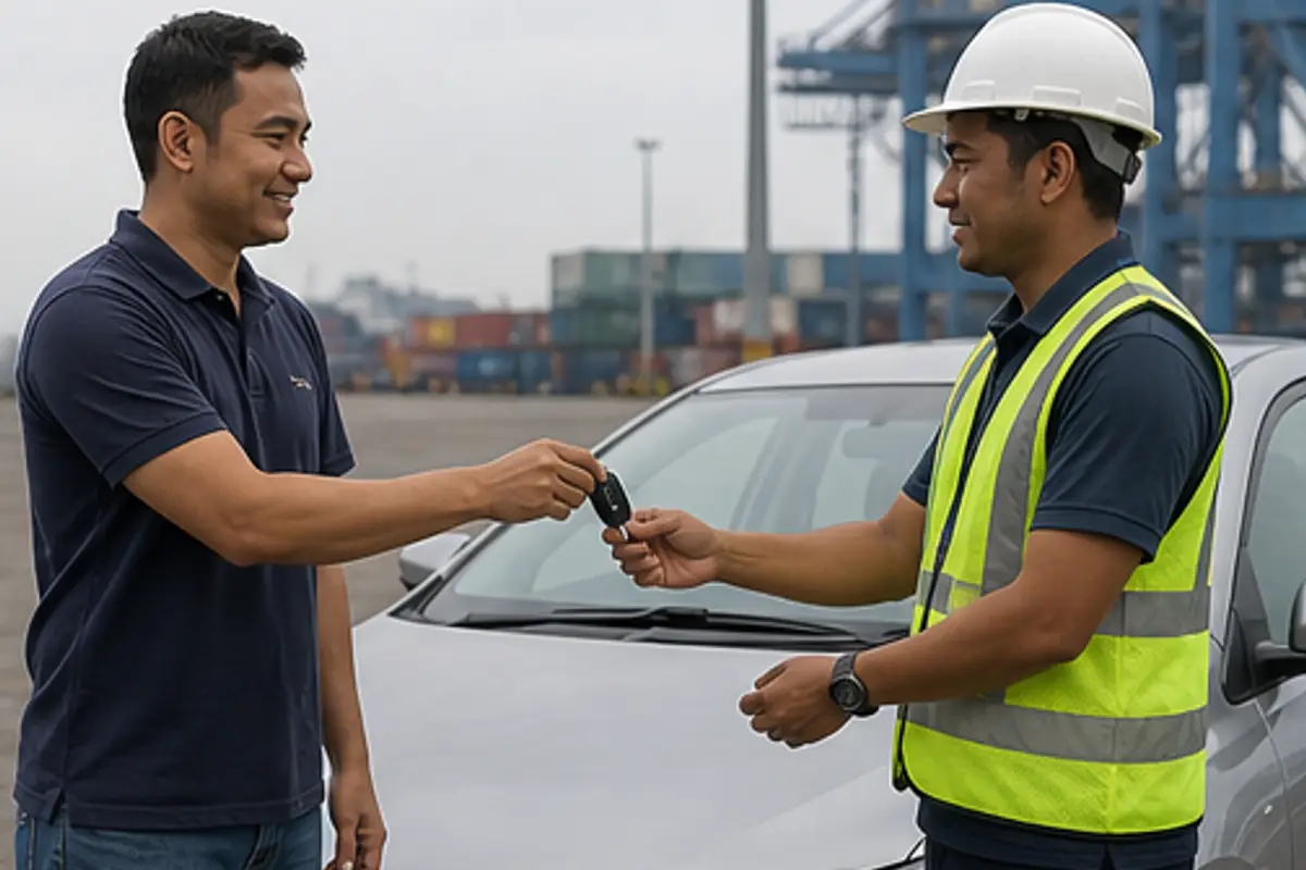 Pelanggan Malaysia menyerahkan kunci kenderaan